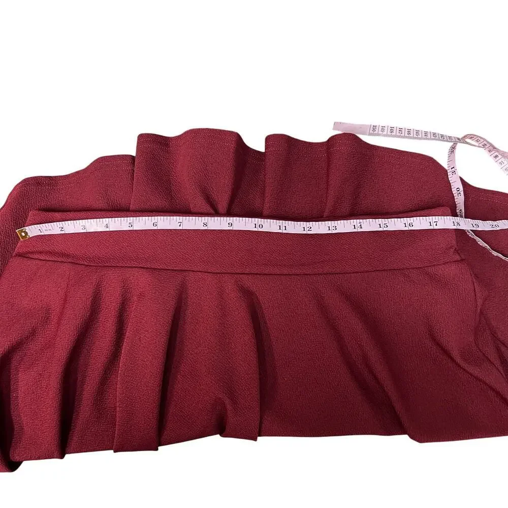 DJT Circle Mini Skirt/Skort Womens 3XL Burgundy Mid Rise Party Event Date Night